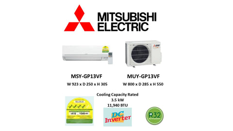 (NEW) Mitsubishi Electric Starmex R32 Single Split Inverter System: MUY-GP13VF / MSY-GP13VF (12000 BTU) √√√√