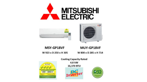 (NEW) Mitsubishi Electric Starmex R32 Single Split Inverter System: MUY-GP18VF / MSY-GP18VF (18000 BTU) √√√√