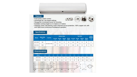 NCS Air Curtain NCS-3009 (Effective Distance 3.0M)