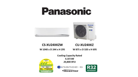 (NEW) Panasonic PREMIUM R32 Single Split Inverter CU-XU24XKZ/CS-XU24XKZW (21000 BTU) √√√