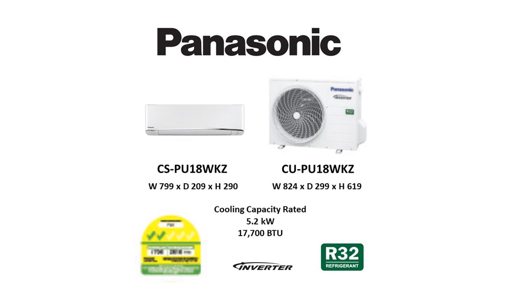 NEW) Panasonic STANDARD R32 Single Split Inverter CU-PU18WKZ/CS NEW) Panasonic STANDARD R32 Single Split Inverter CU-PU18WKZ/CS