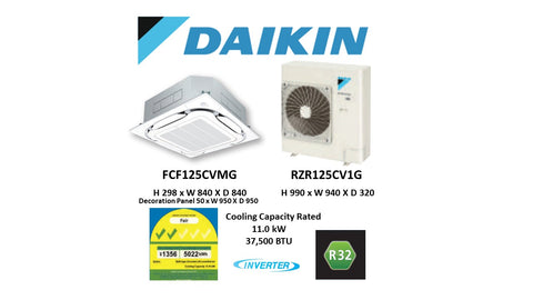(NEW) Daikin R32 Skyair Single Split Inverter System Ceiling Cassette - RZF125CV1G / FCF125CVMG (38000 BTU) √√