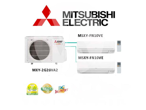 Mitsubishi Electric Starmex System 2 Inverter (5 Ticks) NEW: MXY-2G20VA2 / 2 X MSXY-FN10VE