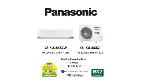 (NEW) Panasonic PREMIUM R32 Single Split Inverter CU-XU18XKZ/CS-XU18XKZW (18000 BTU) √√√√