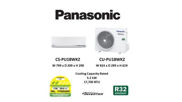 NEW) Panasonic STANDARD R32 Single Split Inverter CU-PU18WKZ/CS